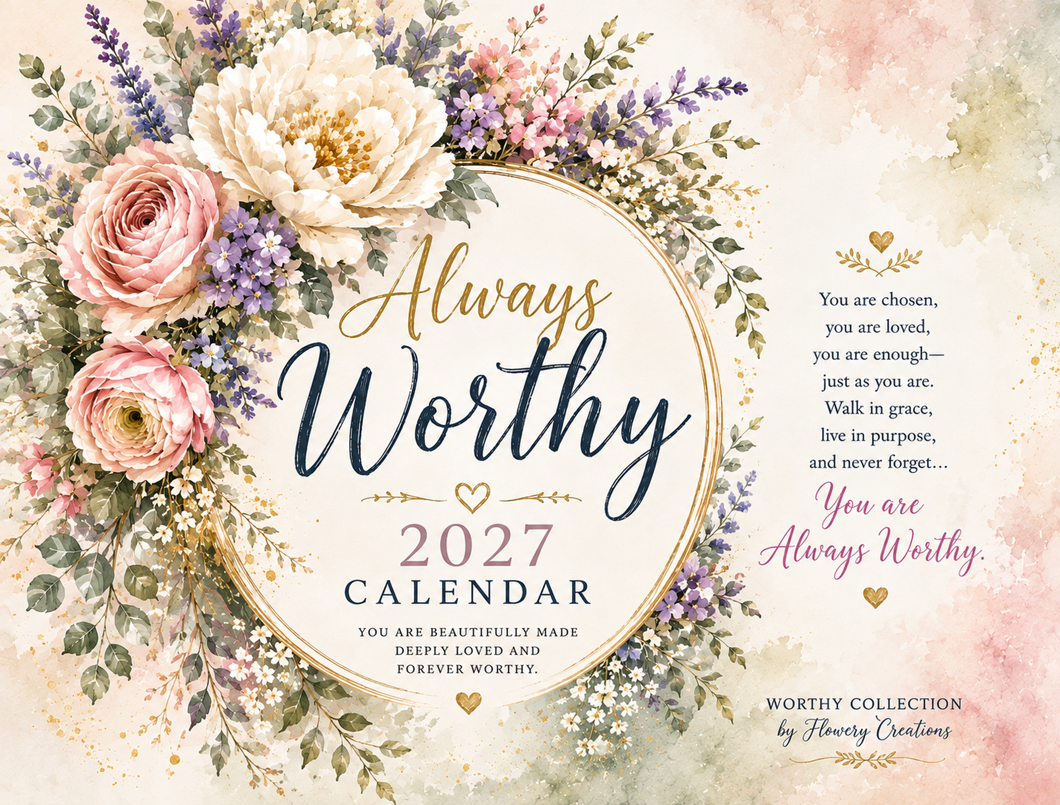 2027 Worthy Floral Calendar | A Year of Encouragement