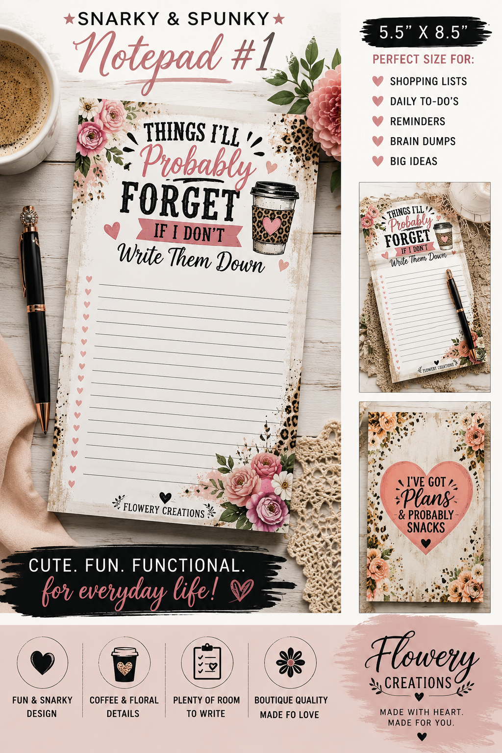 Things I’ll Probably Forget If I Don’t Write Them Down Notepad (Pack of 5)