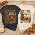 Bonfires, Boots & Bad Decisions | Fall Boutique Tee