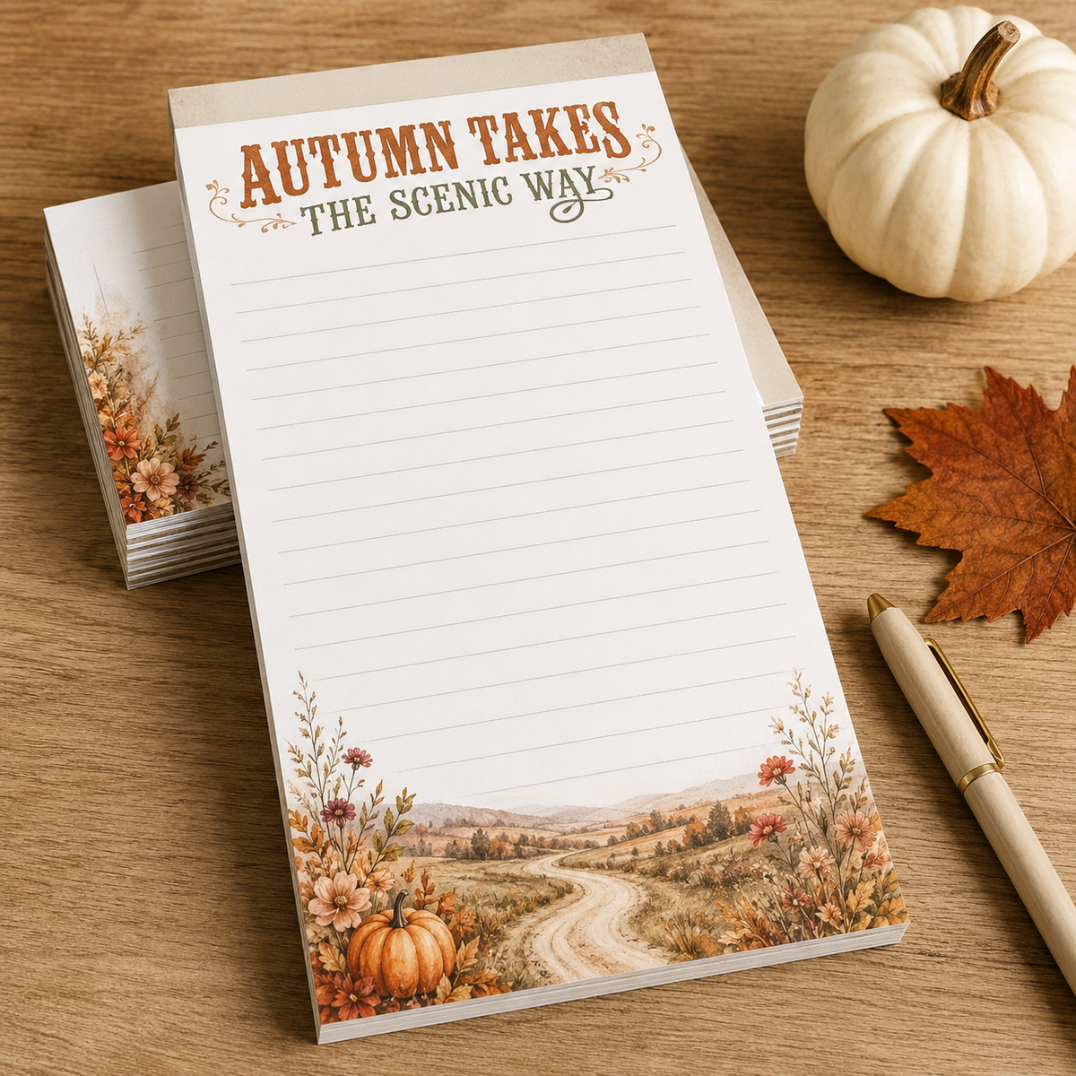 Autumn Takes the Scenic Way | Fall Boutique Notepad