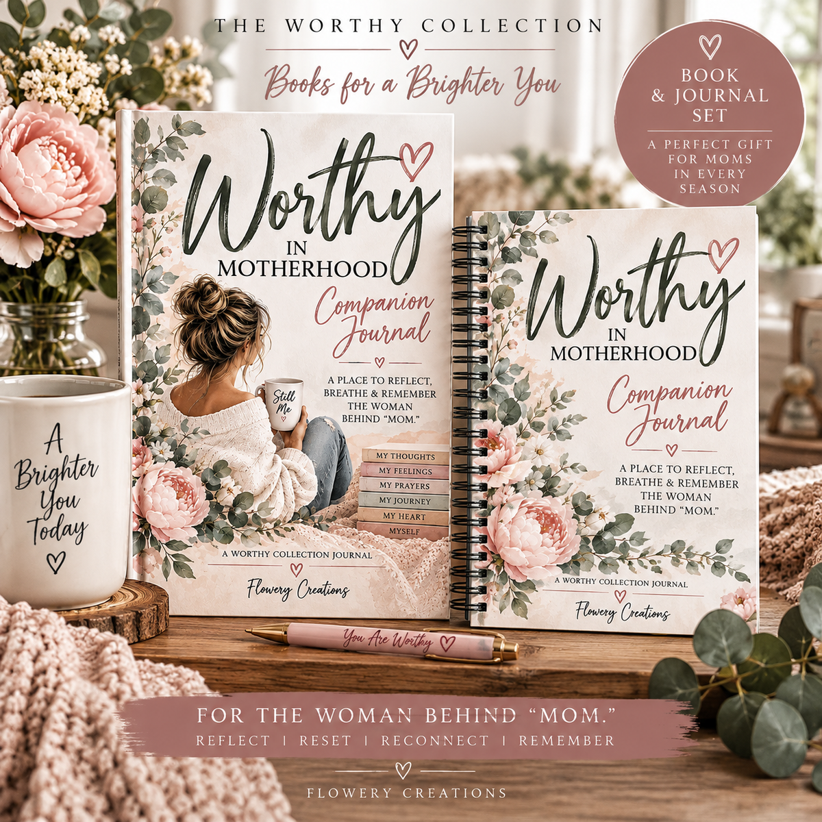 Worthy in Motherhood Book & Companion Journal Set