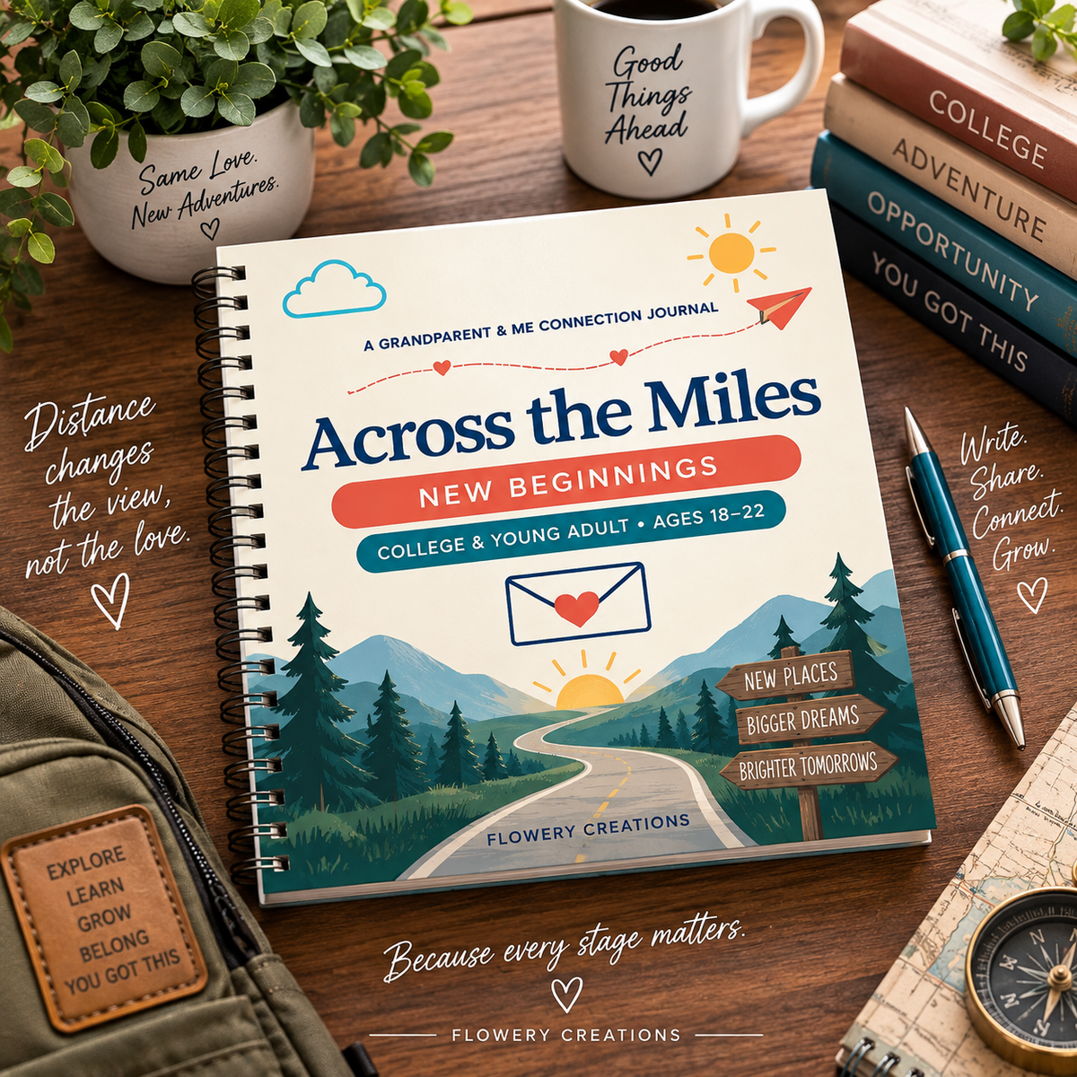 Across the Miles: New Beginnings | College & Young Adult Ages 18–22 Connection Journal