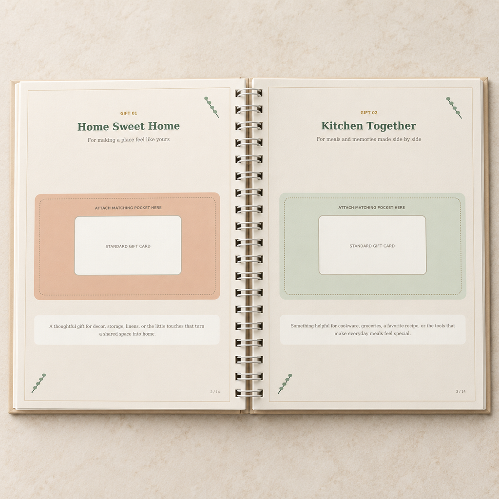 Two Hearts, One Home – Newlywed Gift-Card Keepsake Book