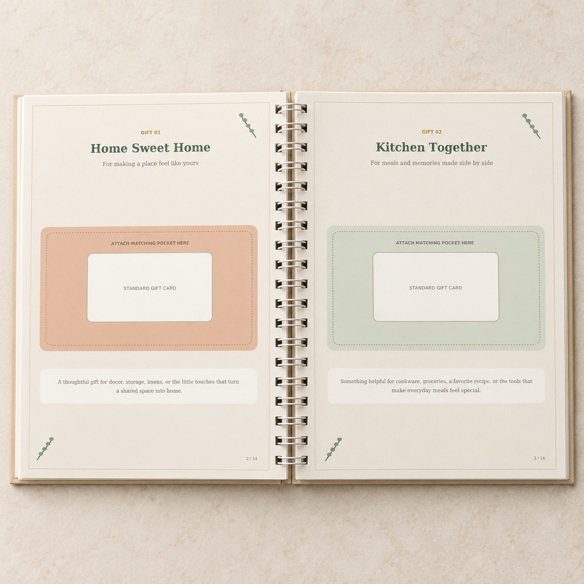 Two Hearts, One Home – Newlywed Gift-Card Keepsake Book