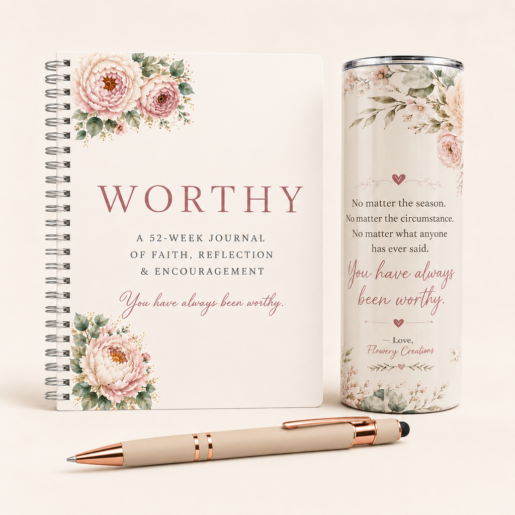 Worthy Sip & Reflect Gift Set | Journal, Tumbler & Pen